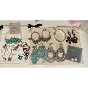 Huge Jewelry Lot, Turquoise, Amazonite, Fashion Boho Necklace Earring Ring Sets